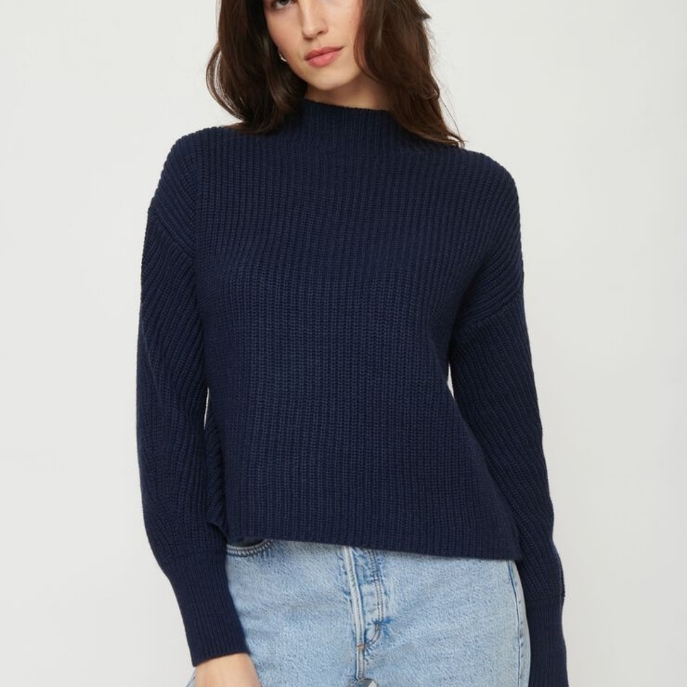 Dynamite Navy Ribbed Sweater